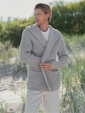 NWT - Woolhouse - DANTE - Light Gray Merino Wool Cardigan